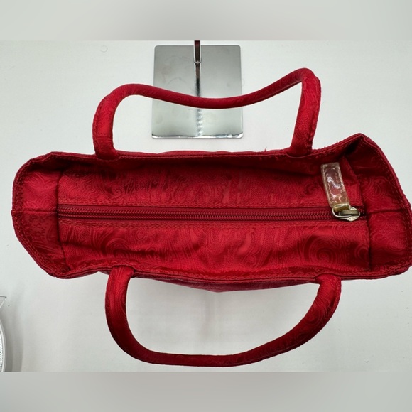 ETRO-Authentic- Red canvas Shoulder Tote - Picture 7 of 15